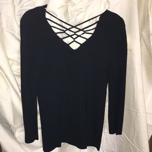 Women’s L black 3/4 sleeve dressy/casual  knit top